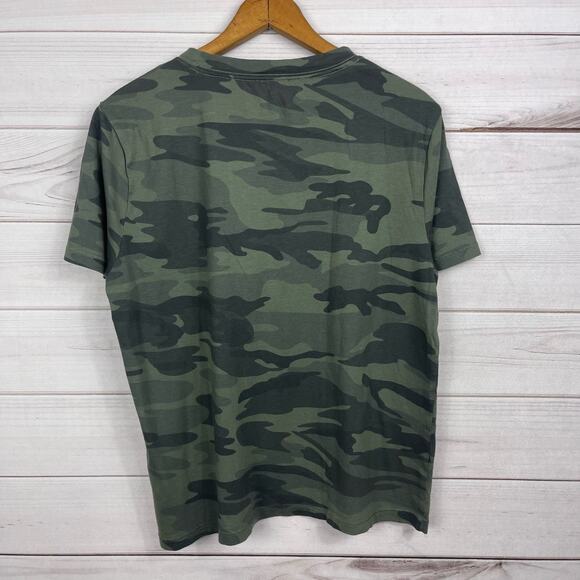 Splendid Green Camo Short Sleeve Women's Top Size Large - Picture 5 of 5